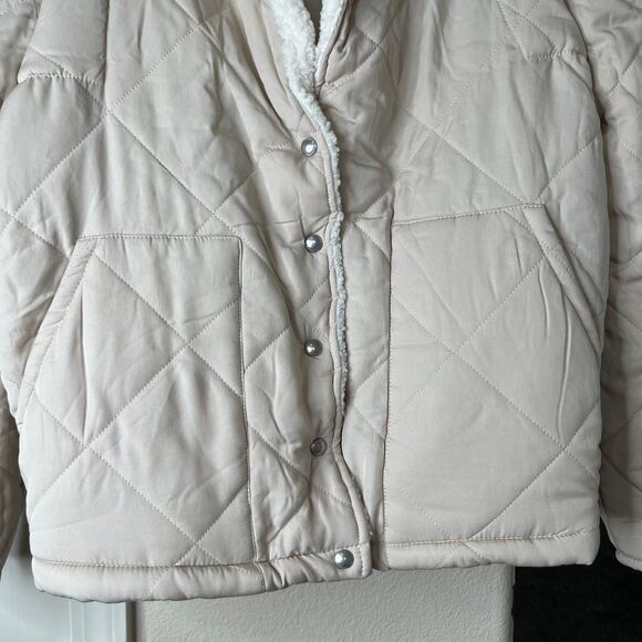 NWOT Blank NYC Women’s Quilted Jacket Sherpa, XS, Beige #444 - Picture 10 of 12